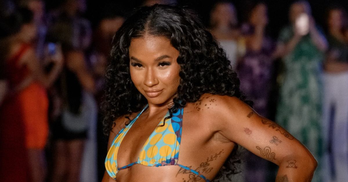 Jordan Chiles SI Swimsuit Tattoo Debut at Miami Swim Week